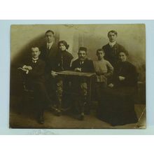 Antique Very Early 20thC Sepia Studio Photo of Jewish European Family 19 x 24 cm