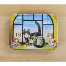 Cat Theme Tin with Two Cats and Two Dogs