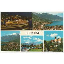 Postcard Locarno, Switzerland multiview. Unposted