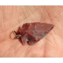 A Red Agate Arrowhead Pendant Stone Bead 1.25 Inch Knapped Craft Jewelry