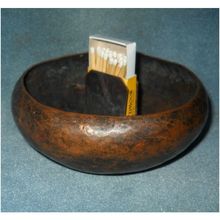 Mission Style Hammered Copper Match Holder Bowl Art & Crafts Antique