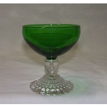 Anchor Hocking Forest Green Bubble Boopie Sherbet stemmed glass good condition