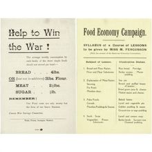 WW1 Food Economy Leaflet - Help to Win the War Rationing Kesteven Replica