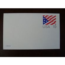 USA 1991 19c Flag mint USPS card postal stationery