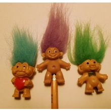 Set of 3 Vintage Russ Pencil Topper Trolls