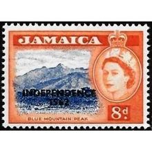 Jamaica 1964 8d Ultramarine Red Orange Mounted Mint MM SG 210 Blue Peak stamp