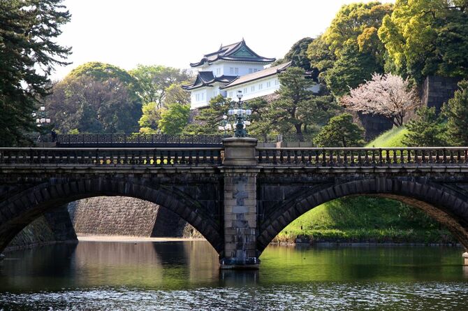 東京中央の帝国東庭園の周囲