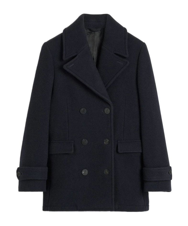 Totême Double Breasted Coat In Blue