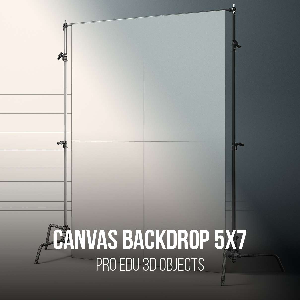 C-Stand Canvas 3D Model  | C4D FBX OBJ CGI Asset - PRO EDU PRO EDU PRO EDU