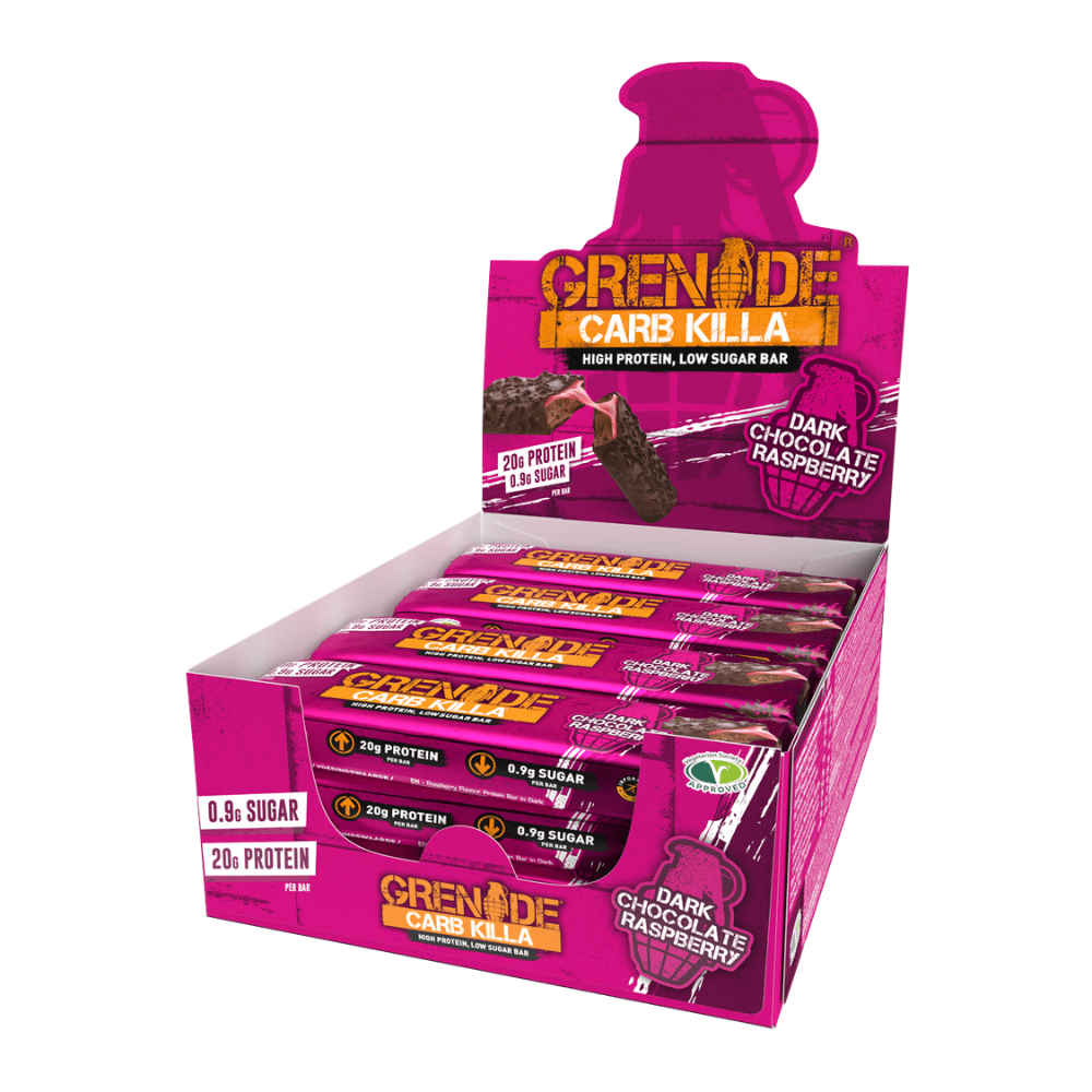 Vegetarian Grenade Bar - Dark Chocolate Raspberry Flavoured Carb Killa - Best Vegetarian Protein Bar