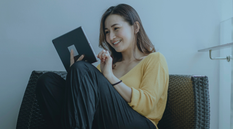 Thumbnail image of woman using tablet device