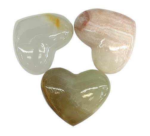 Onyx Polished Hearts Mixed Colors