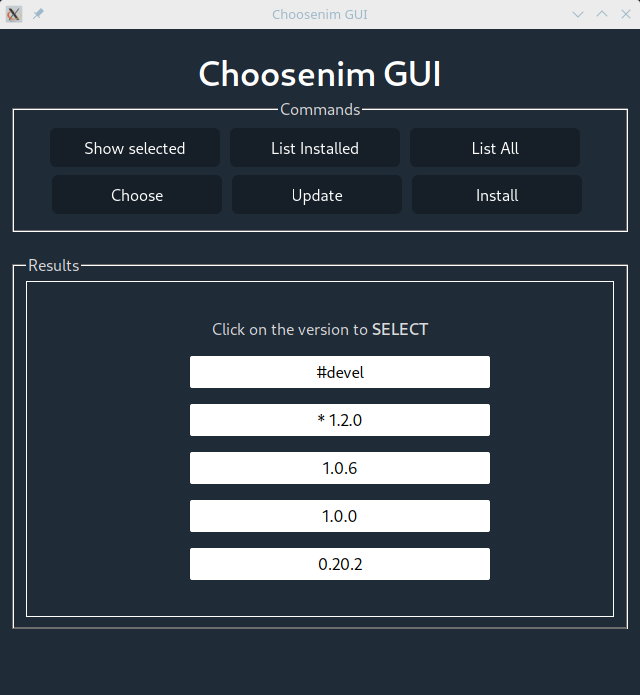 Choosenim GUI