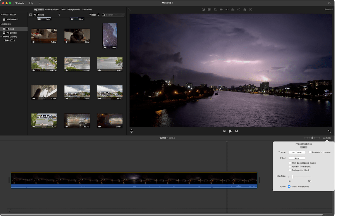 iMovie, our pick for the best simple and free video editing app for Mac users