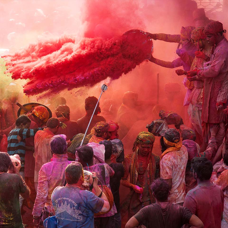 J3K2WW - Holi at Barsana and nandgaon, Uttar Pradesh, India, Asia