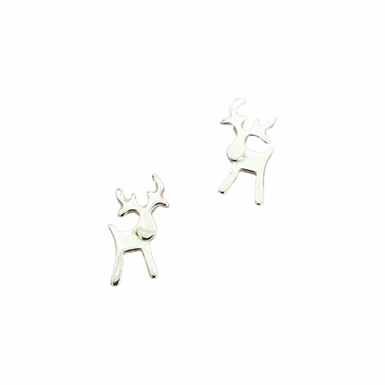 Korunilo Mini Reindeer Silver Earrings