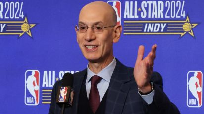 Getty Images - INDIANAPOLIS, INDIANA - FEBRUARY 17: NBA Commissioner Adam Silver speaks to the media at Lucas Oil Stadium on February 17, 2024 in Indianapolis, Indiana. NOTE TO USER: User expressly acknowledges and agrees that, by downloading and or using this photograph, User is consenting to the terms and conditions of the Getty Images License Agreement. (Photo by Stacy Revere/Getty Images)