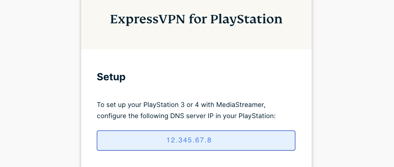 Til højre finder du MediaStreamer DNS-serverens IP-adresse.