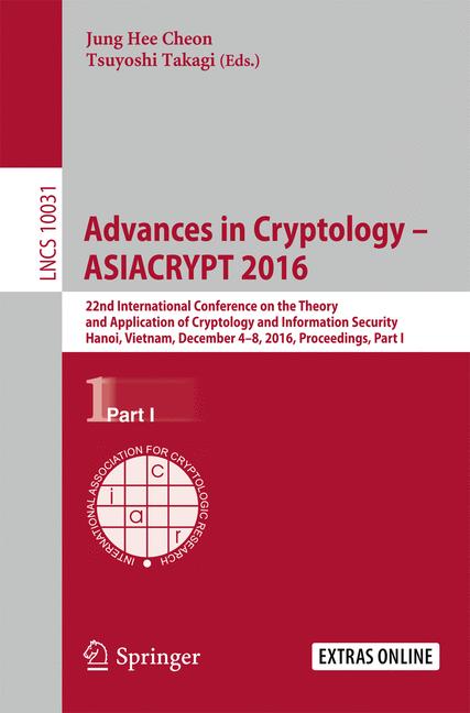 Cover of 'Advances in Cryptology – ASIACRYPT 2016'