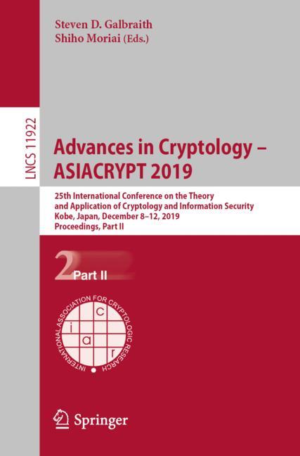 Cover of 'Advances in Cryptology – ASIACRYPT 2019'