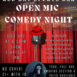 FREE Comedy Open Mic Night THIS SUNDAY!