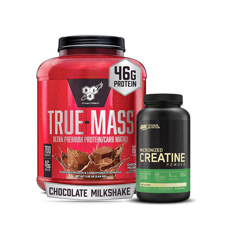 BSN True Mass Weight Gainer, Chocolate Milkshake + Creatine, 5.82 Lb - BSN