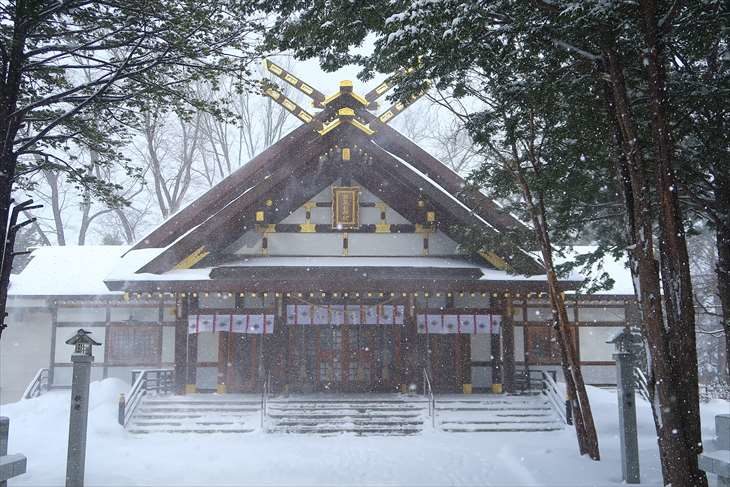 新琴似神社 社殿 冬