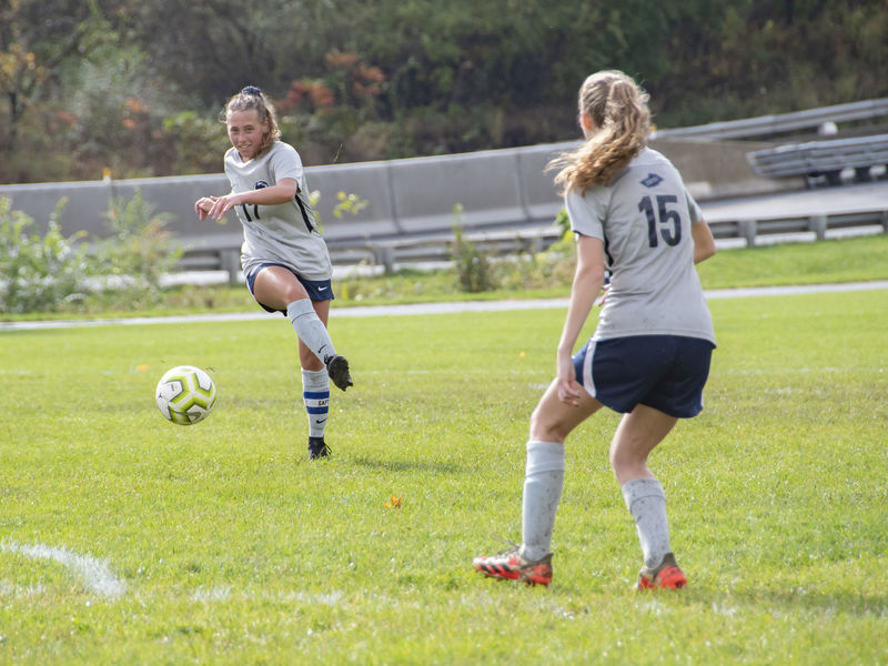 Girls playing soccer