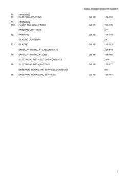 TECHNICAL SPECIFICATION & METEHOD OF MEASUREMENT          
 
2
11. 
FINISHING 
 
 
 
 
 
 
 
 
111. 
PLASTER & POINTING
