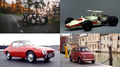 Morgan 3 Wheeler, Honda RA302, Fiat 500, Toyota Sports 800