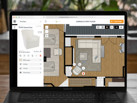 Floorplanner shown on a laptop