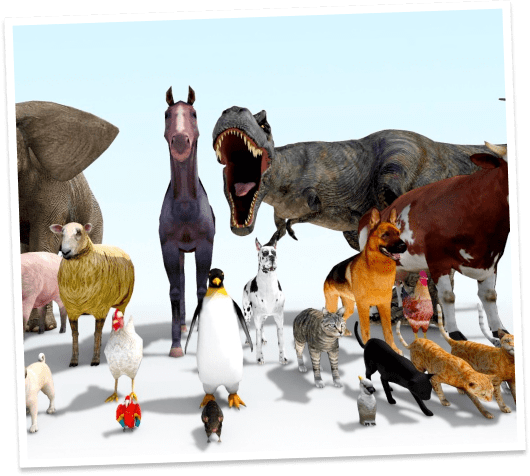 a screenshot of some animal models which you can usse in Floorplanner