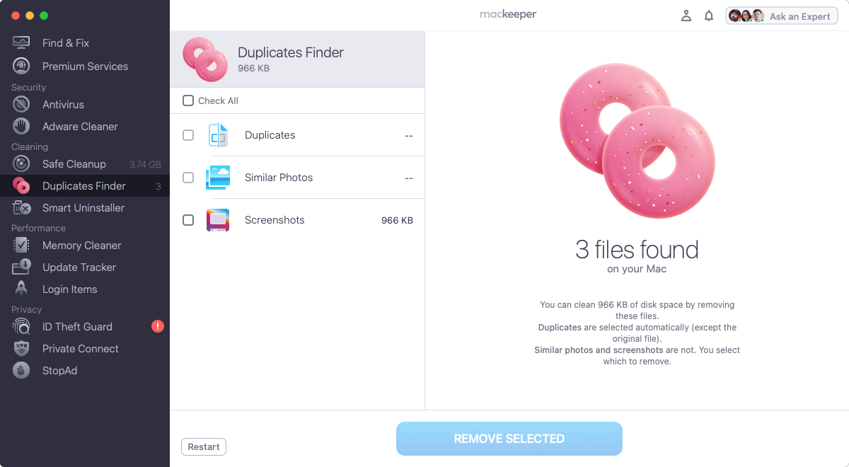 mackeeper duplicates finder