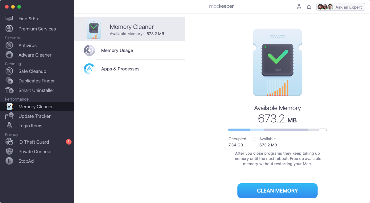 mackeeper memory cleaner