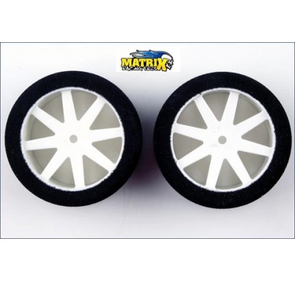 1/10 GP 26mm Front Foam Tire (1 Pair) - 64mm Precut White Wheels - 37Shore