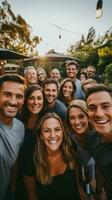 Friends and family taking a group photo