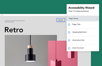 Sito web che usa il Wizard per l'accessibilità di Wix