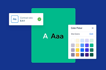 Rapporto di contrasti e palette colori nell'Editor di Wix. 