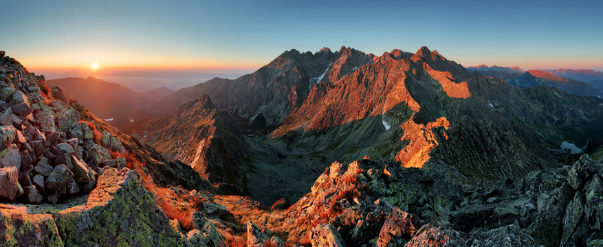 Panorama mountain autumn landscape