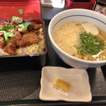 なか卯 - トンテキ重 大盛 750円   はいからうどん  280円