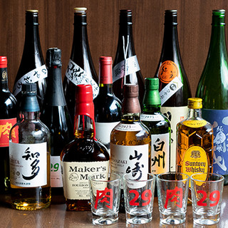 有和肉很搭的Highball、日本酒、烧酒、果酒等30多种!