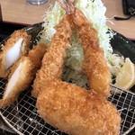 Tonkatsu Katsukichi Ueiso Ten - 海鮮かつミックス定食 1/2