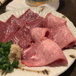 Yakiniku Tsuruya Kashihara - 刺し身盛り合わせ(タン・ハツ)♡¥1000(税抜)