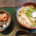 Tokachi Sanzoku Udon Honpo - ミニ山賊丼セット(かけ) 900円(税込)