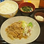 Sukiya Fukagawa Ten - 「豚生姜焼き定食」