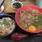 Fukufuku Ramen Yao Ten - 肉玉醤油ラーメン　ミニ丼セット