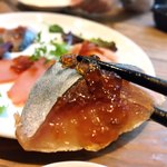 Gokujou Niku × Umai Seafood o Kurau Private rooms Izakaya Totoro Sapporo Ten - 燻製さばをジュレでサッパリといただきます！