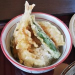 サガミ - お好みランチの天ぷらミニ丼：海老・オクラ・カボチャ
            ちょうどいい量