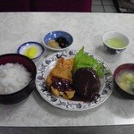 千成食堂 - ハンバーグ海老フライ定食