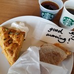 Starbucks Coffee Ichinoseki Ten - 朝活の軽食(パンプキンスコーンとツナメルツ)